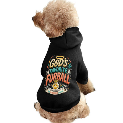 God's Favorite Furball Christian Pet Hooded Pullover Sweatshirt Dog/Cat Hoodie Warm, Soft & Breathable - ClaimedbyGodDesigns