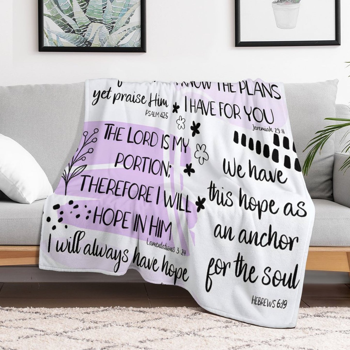 Bible Verse 2 Christian Flannel Throw Blanket
