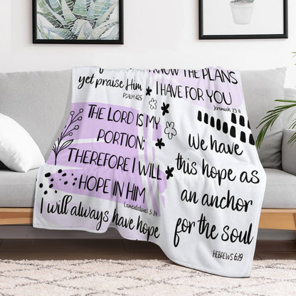 Bible Verse 2 Christian Flannel Throw Blanket