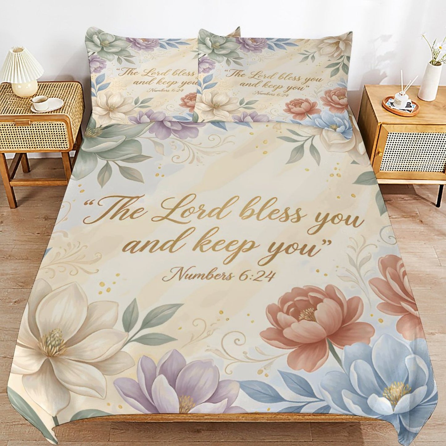 The Lord Bless You Christian 3-Piece Bedding Set