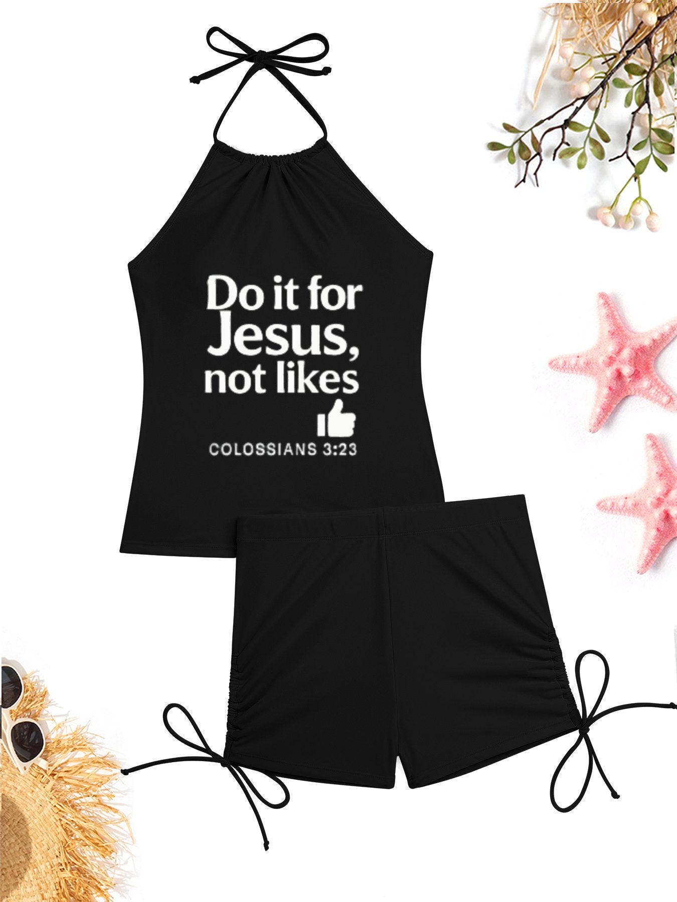 Do It For Him Christian Women's Tankini Swimsuits with Shorts - ClaimedbyGodDesigns