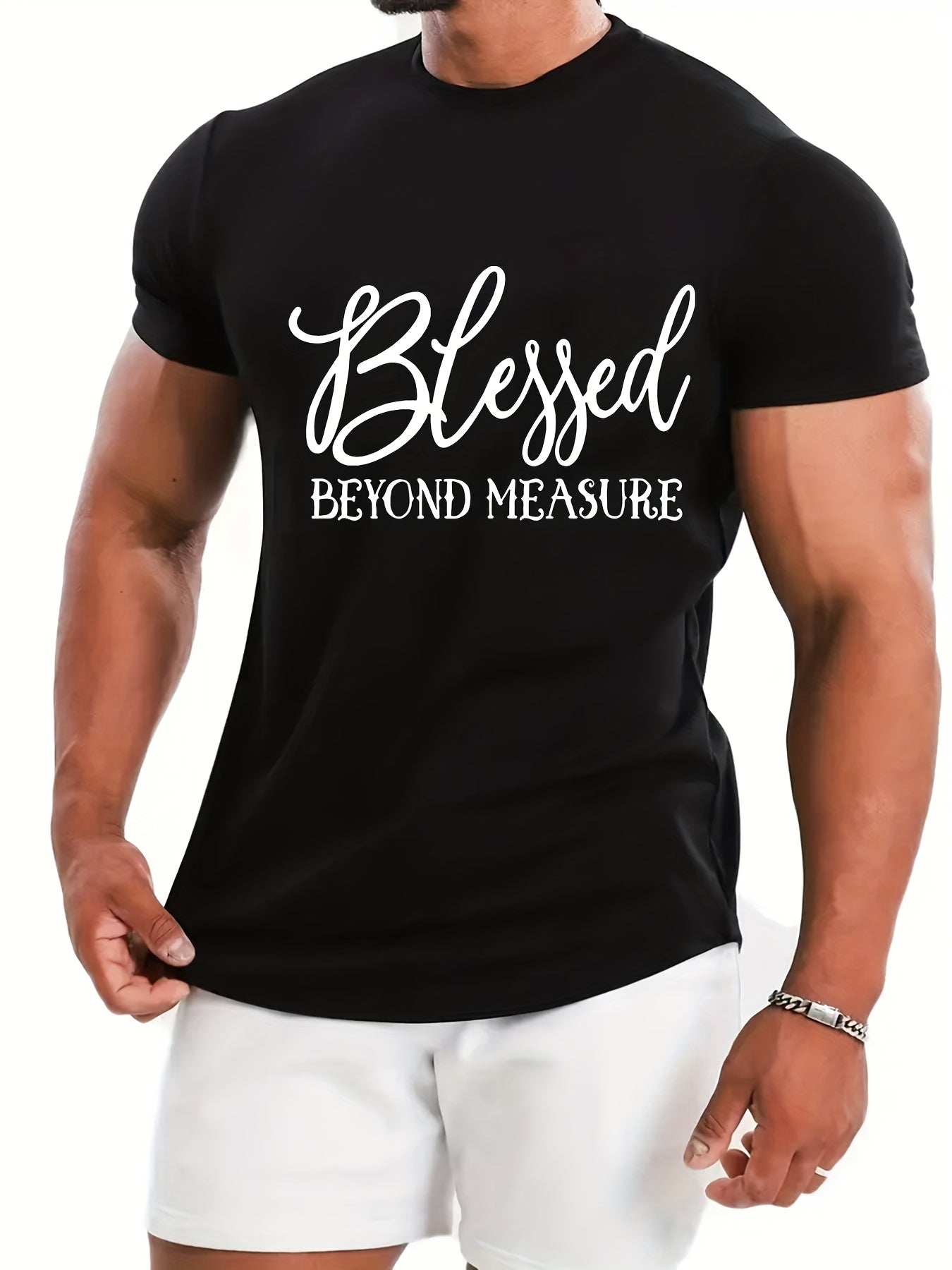 BLESSED BEYOND MEASURE Men's Christian T-shirt claimedbygoddesigns