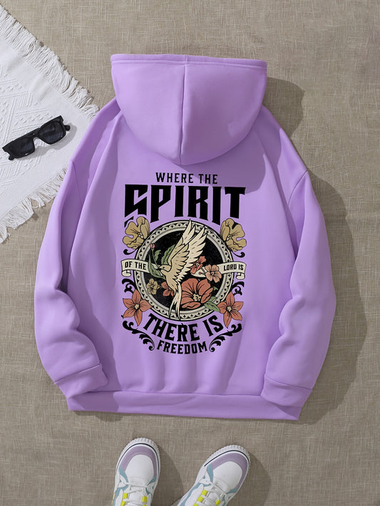 Where The Spirit Of The Lord Is There Is Freedom Women's Christian Pullover Hooded Sweatshirt claimedbygoddesigns