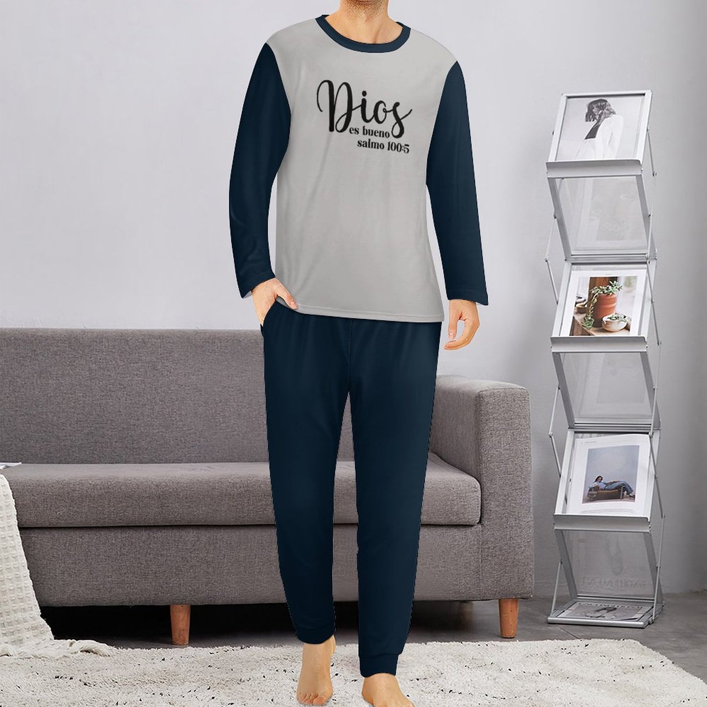 Dios Es Bueno Spanish Men's Christian Pajama Set