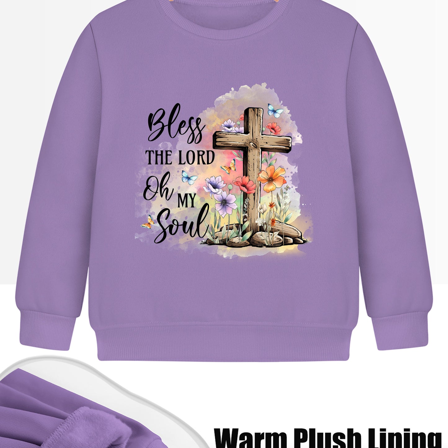 Bless The Lord Oh My Soul Youth Christian Pullover Sweatshirt claimedbygoddesigns