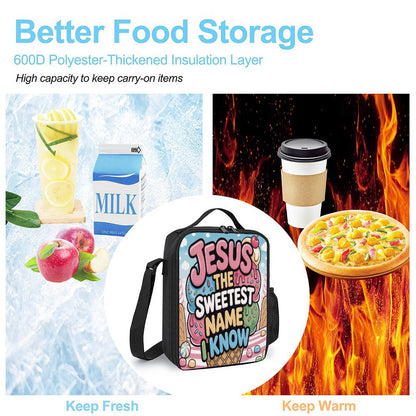 Jesus The Sweetest Name I Know Christian Insulated Lunch Bag