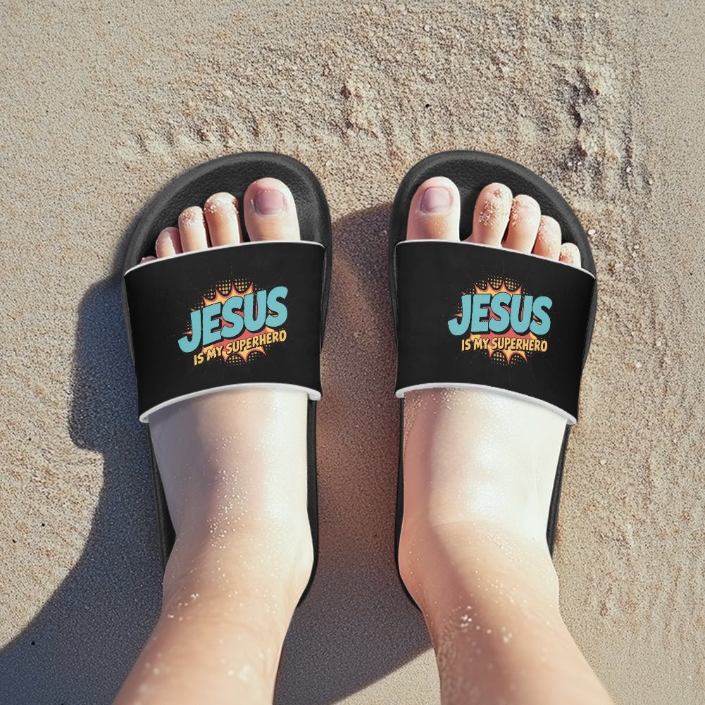 He Is My Superhero Christian Children's Sandals - ClaimedbyGodDesigns
