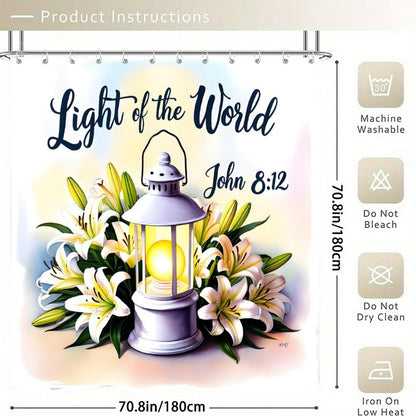 Light Of The World Christian Waterproof Shower Curtain