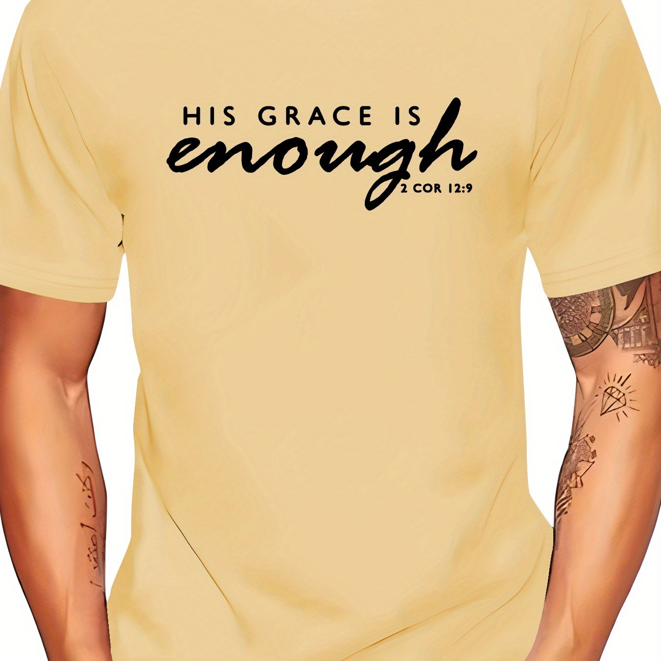 His Grace Is Enough Men's Christian T-shirt claimedbygoddesigns