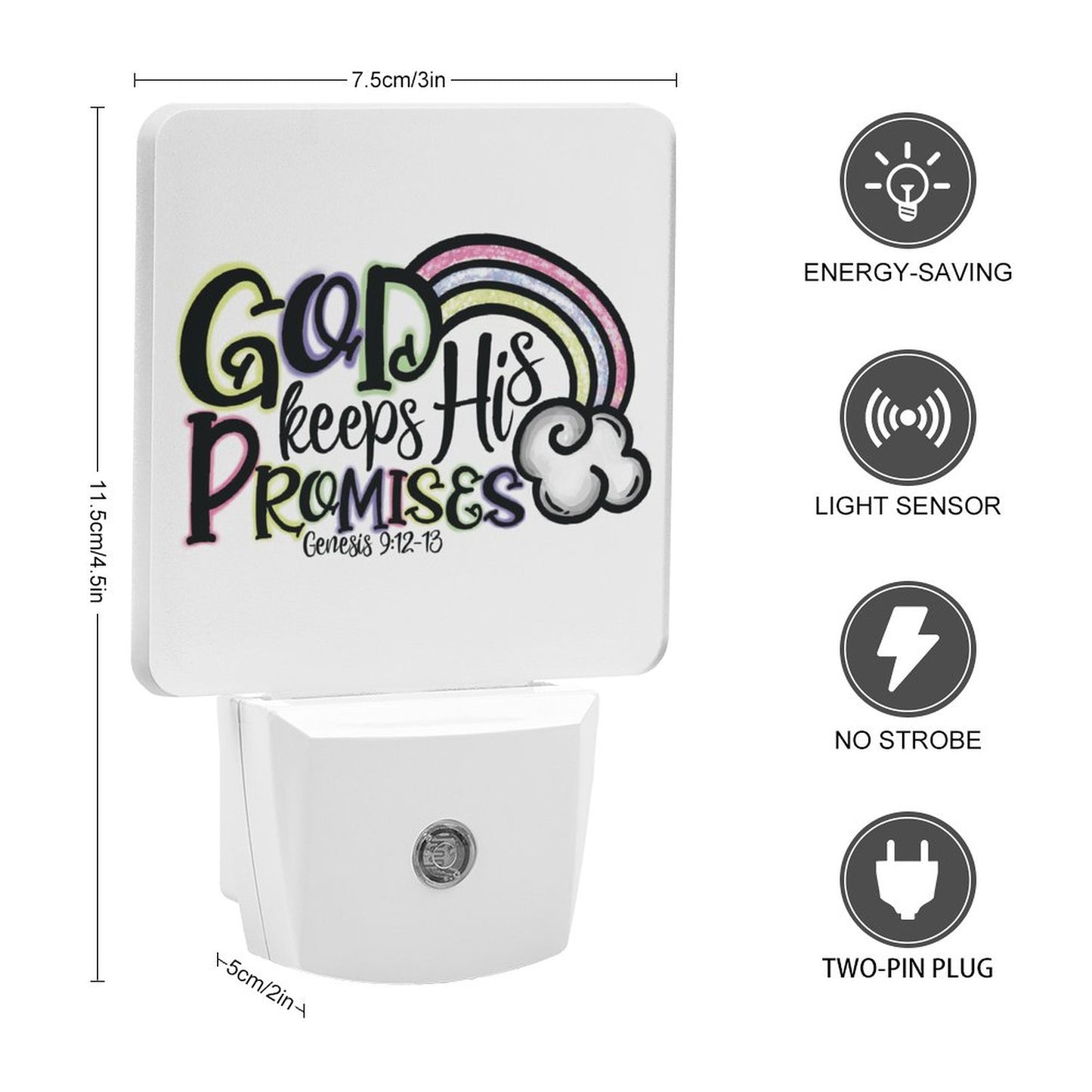 He Keeps His Promises Christian Night Light For Kids - ClaimedbyGodDesigns