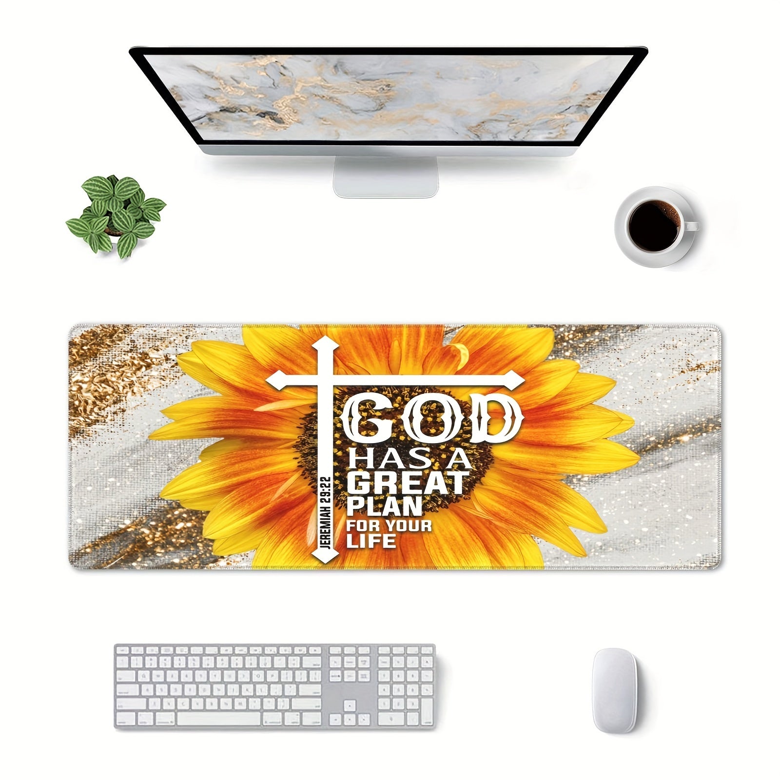 God Has A Great Plan For Your Life Christian Computer Keyboard Mouse Pad 11.8x31.5in claimedbygoddesigns