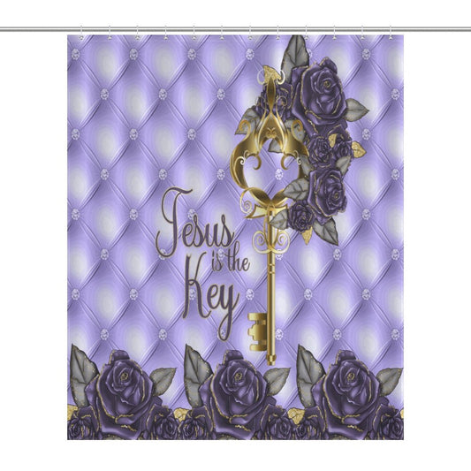 Jesus Is The Key Christian Shower Curtain-66x72Inch (168x183cm) SALE-Personal Design