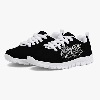 God Made Me Unique kids' Christian sneakers, side view