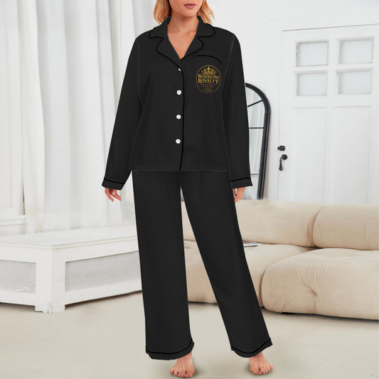Bloodline Royalty Women's Christian Silk Pajamas Women's Long Sleeve Satin Pajama Set - ClaimedbyGodDesigns