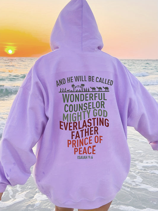 Isaiah 9:6 And He Will Be Called Prince Of Peace Plus Size Women's Christian Pullover Hooded Sweatshirt claimedbygoddesigns
