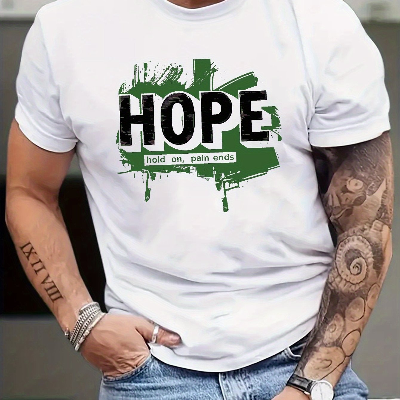 HOPE Hold On Pain Ends Men's Christian T-Shirt claimedbygoddesigns