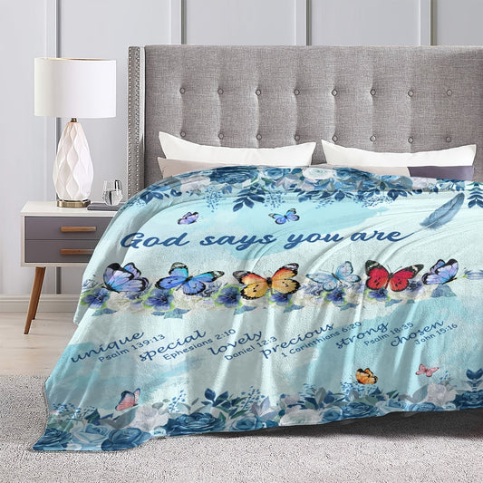 God Says You Are Christian  Blanket With Inspiring Thoughts And Prayers claimedbygoddesigns