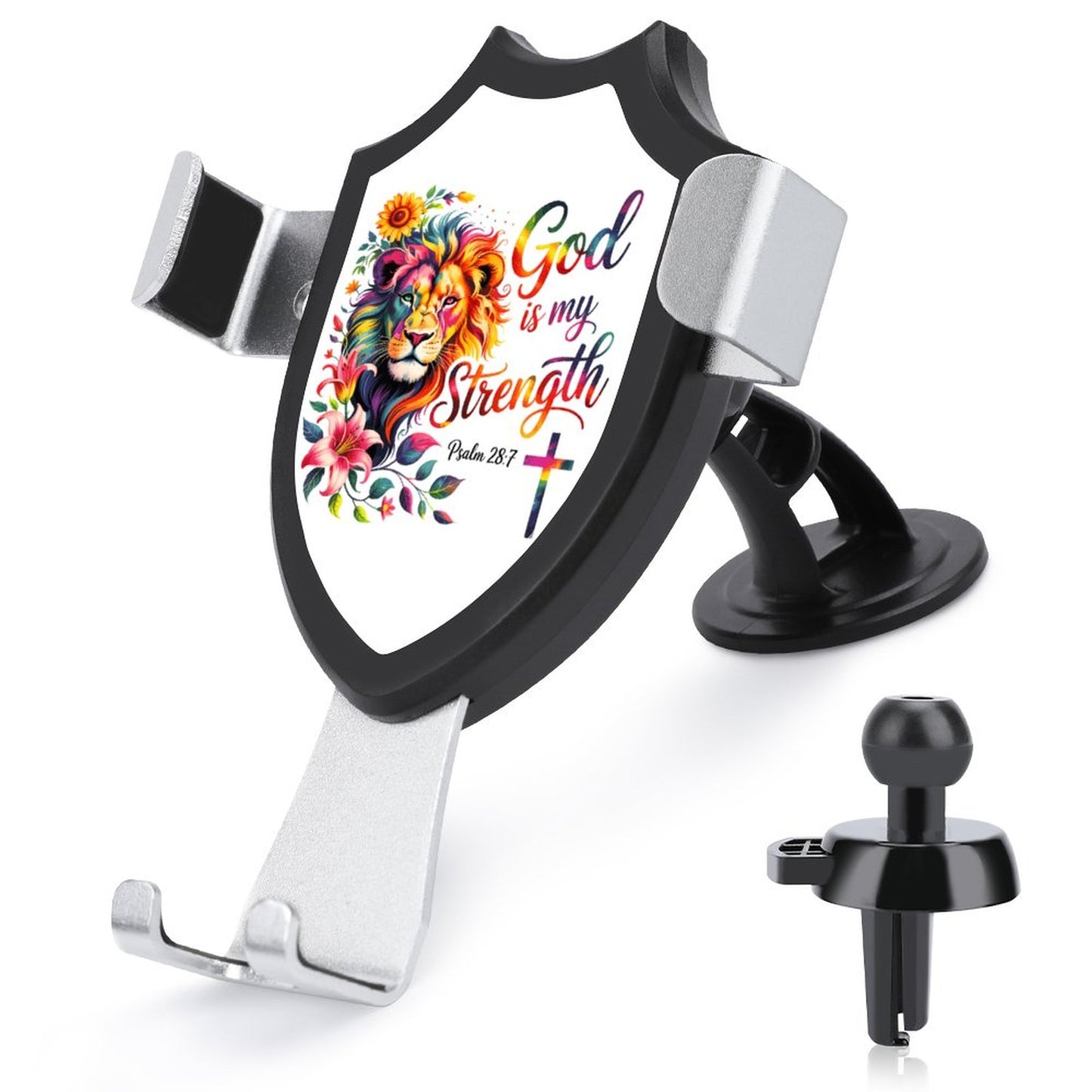 He Is My Strength Christian Car Mount Mobile Phone Holder - ClaimedbyGodDesigns