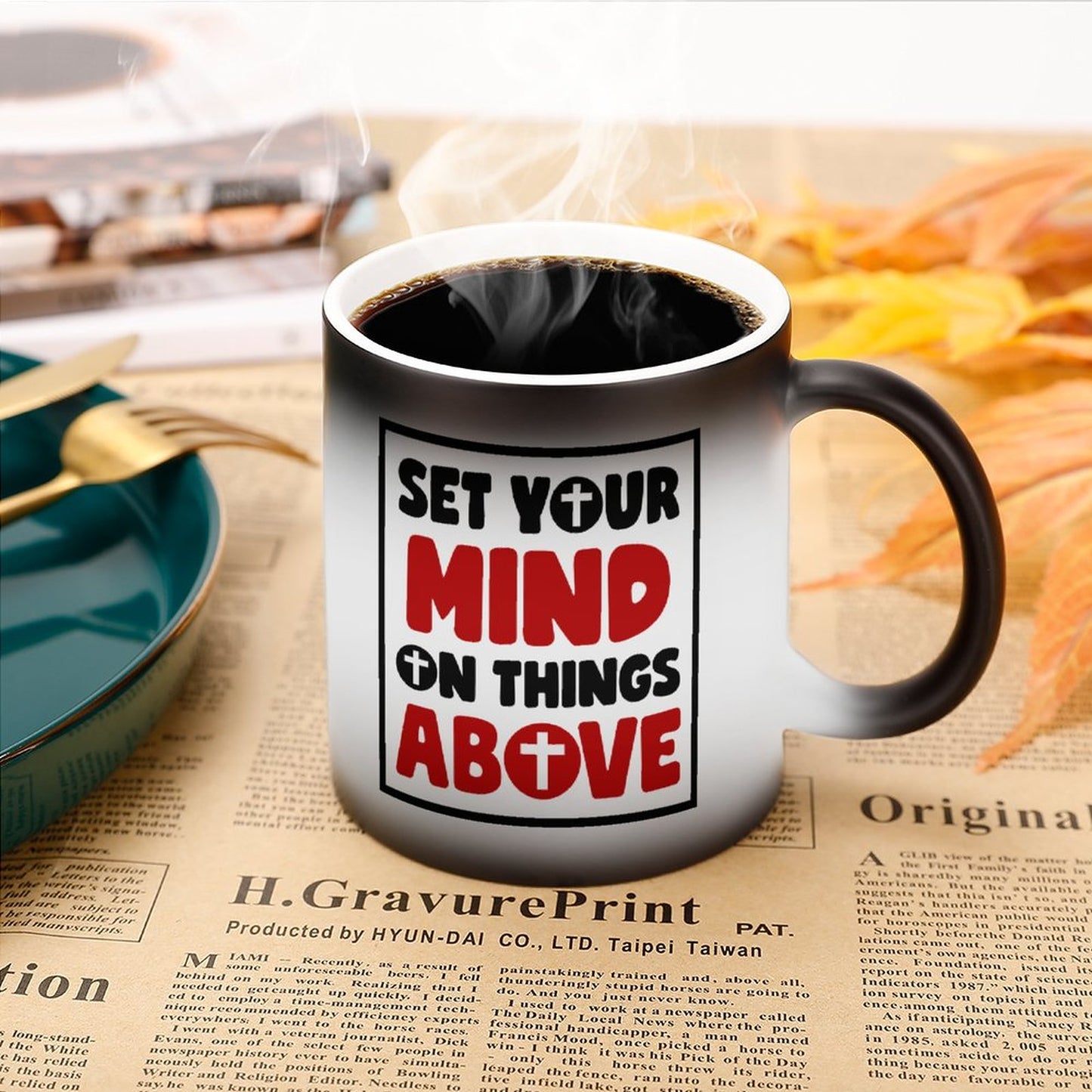 Set Your Mind On Things Above Christian Color Changing Mug (Dual-sided)