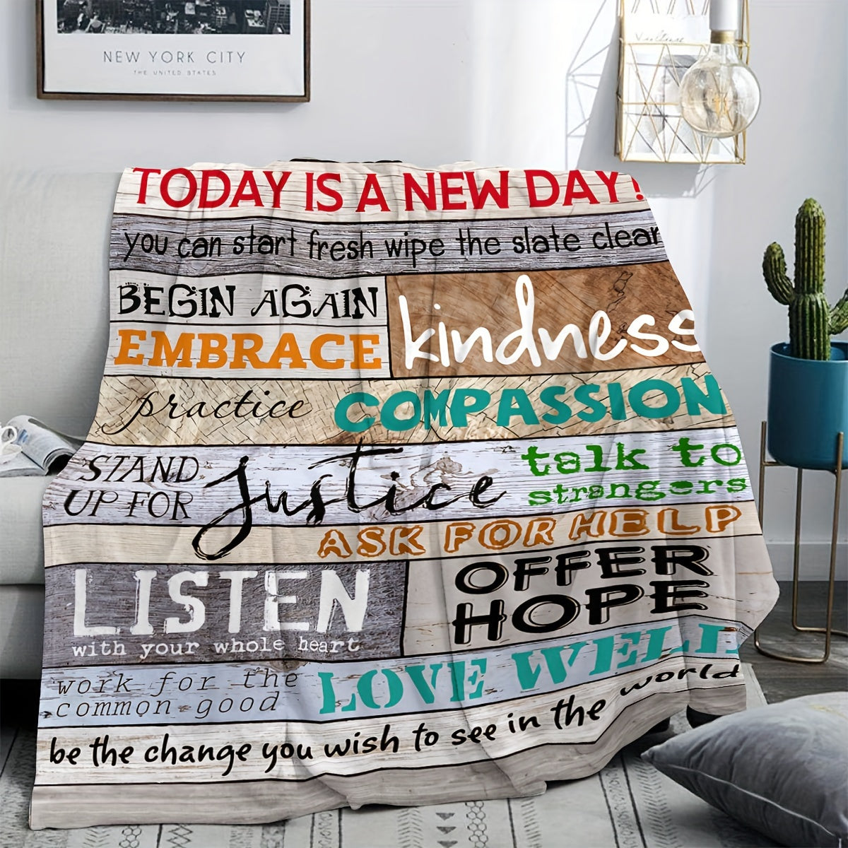 Today Is A New Day Christian Throw Blanket claimedbygoddesigns