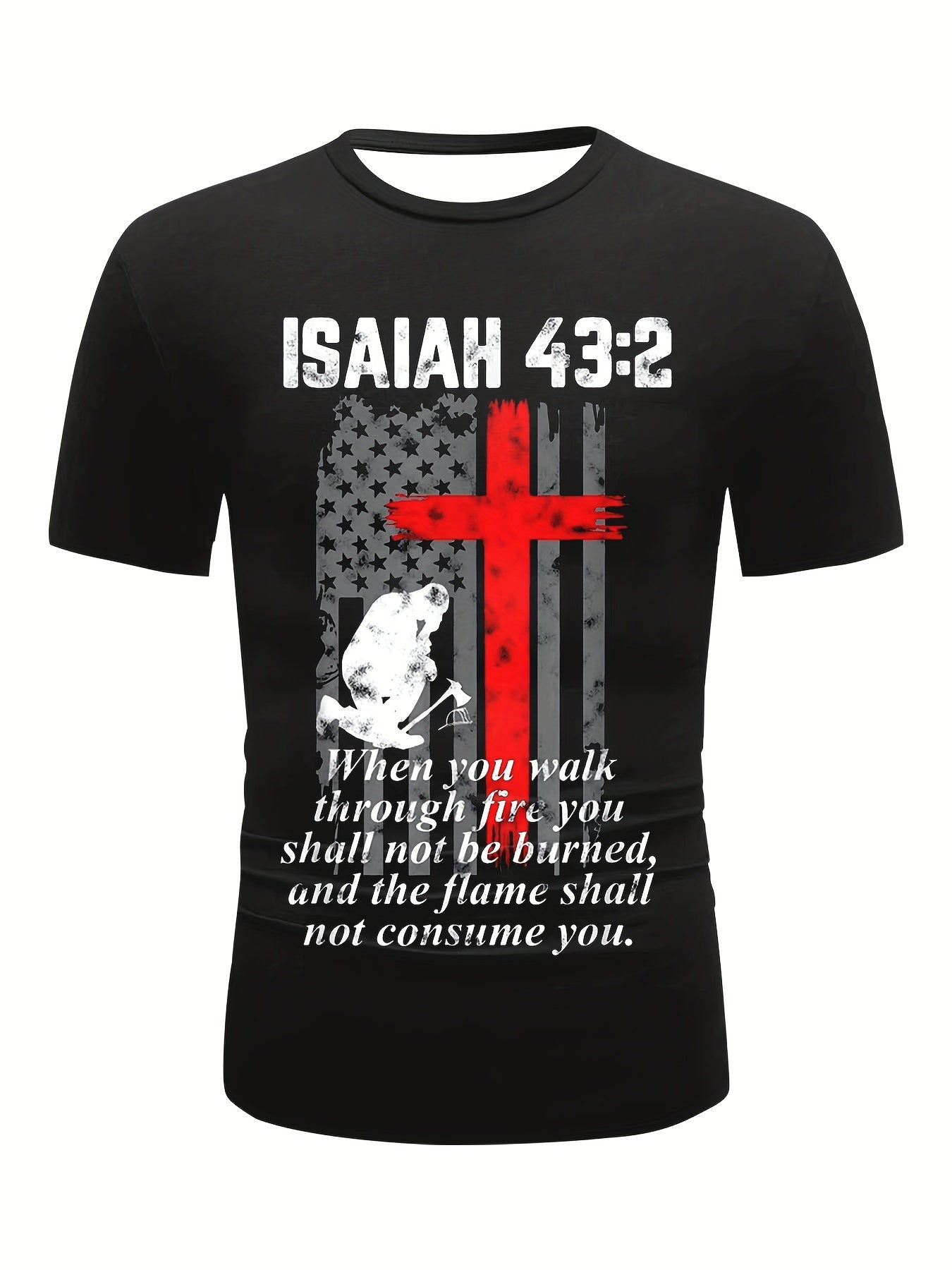 Isaiah 43:2 Men's Christian T-shirt claimedbygoddesigns