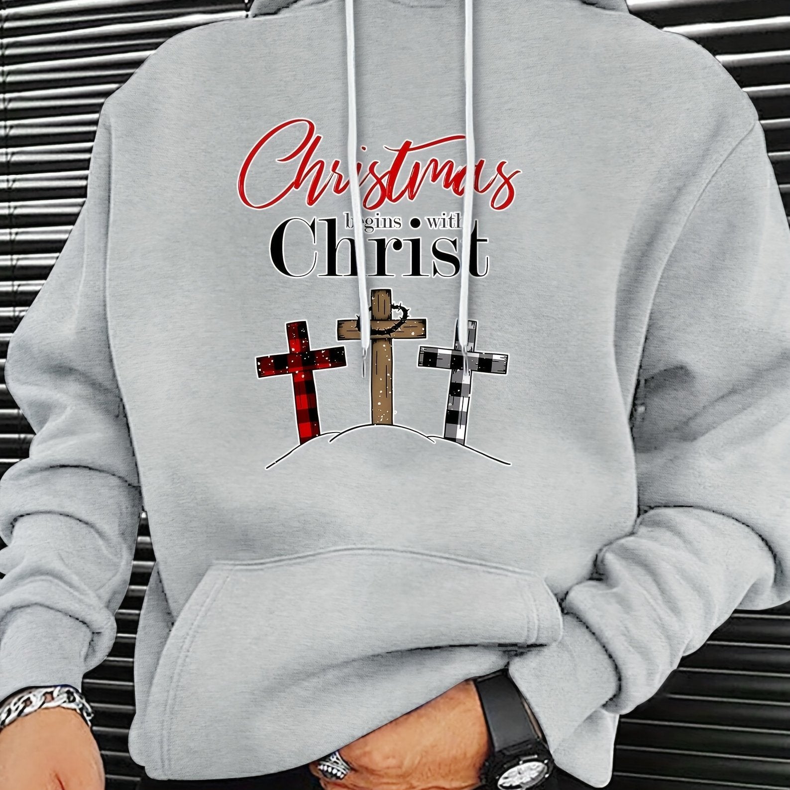 Christmas Begins With Christ Men's Christian Pullover Hooded Sweatshirt claimedbygoddesigns