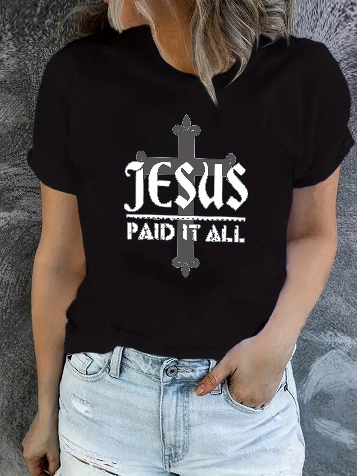 Jesus Paid It All Women's Christian T-shirt claimedbygoddesigns