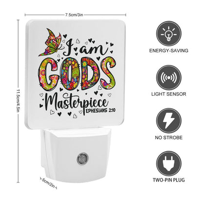 I Am His Masterpiece Christian Night Light For Kids - ClaimedbyGodDesigns