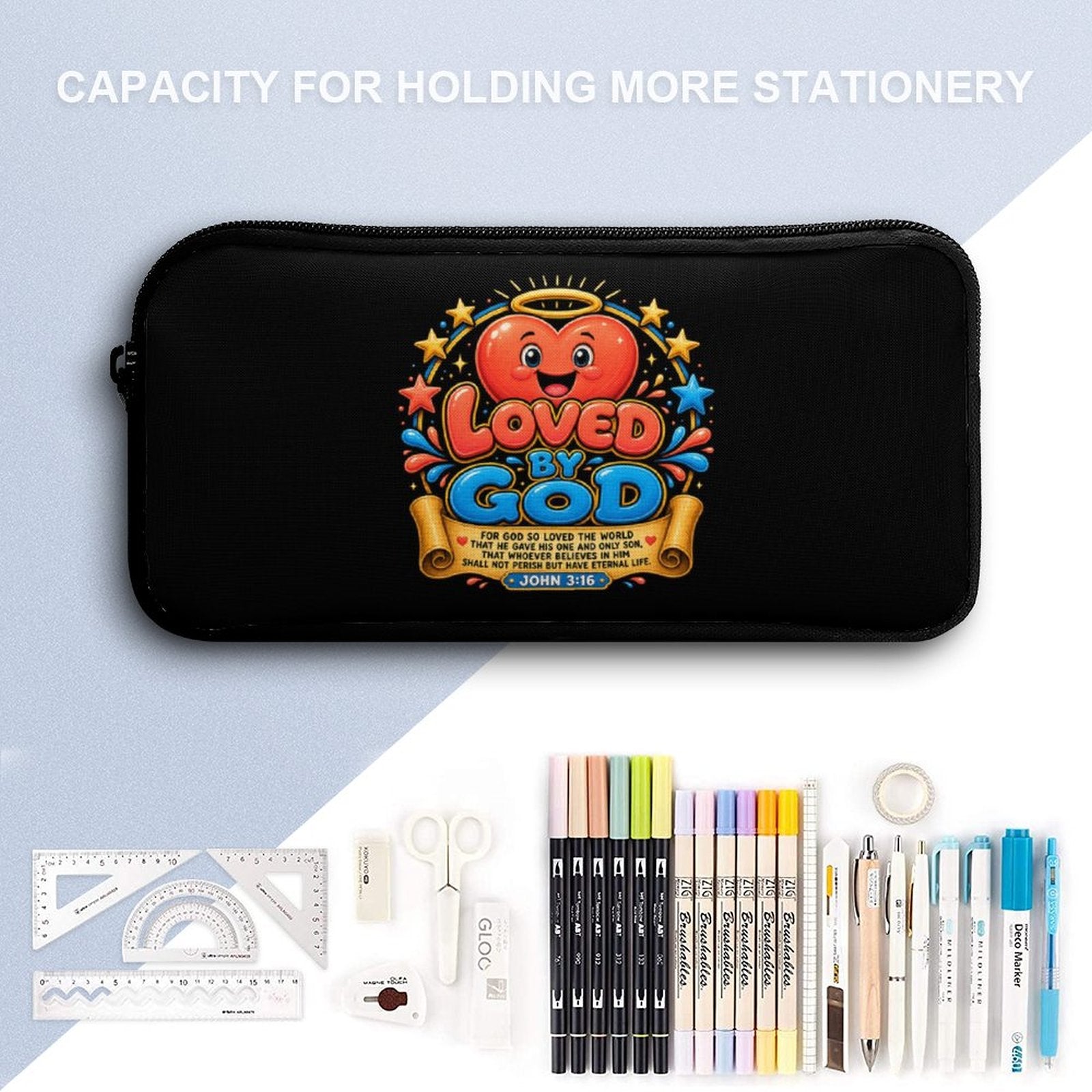 Loved By God Christian 3 PCS Bag Set (Backpack, Lunch Bag and Pencil Case) - ClaimedbyGodDesigns