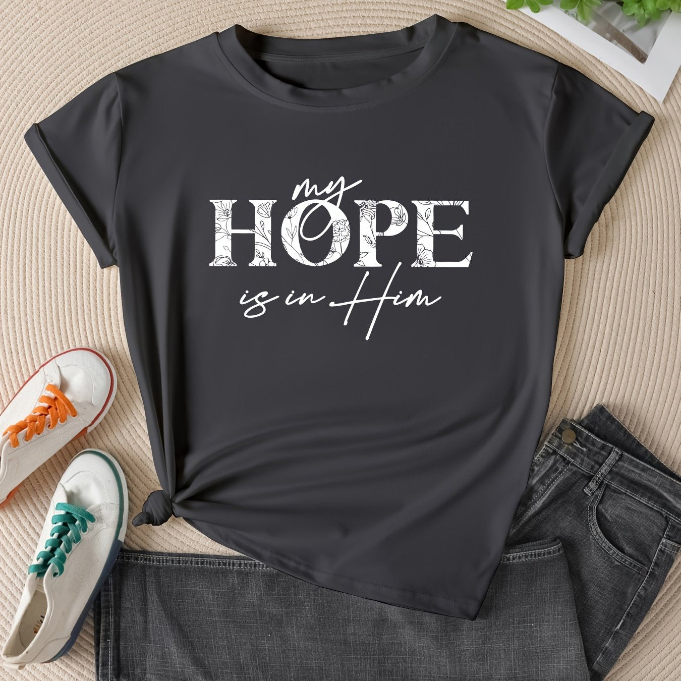 My Hope Is In Him Women's Christian T-shirt claimedbygoddesigns