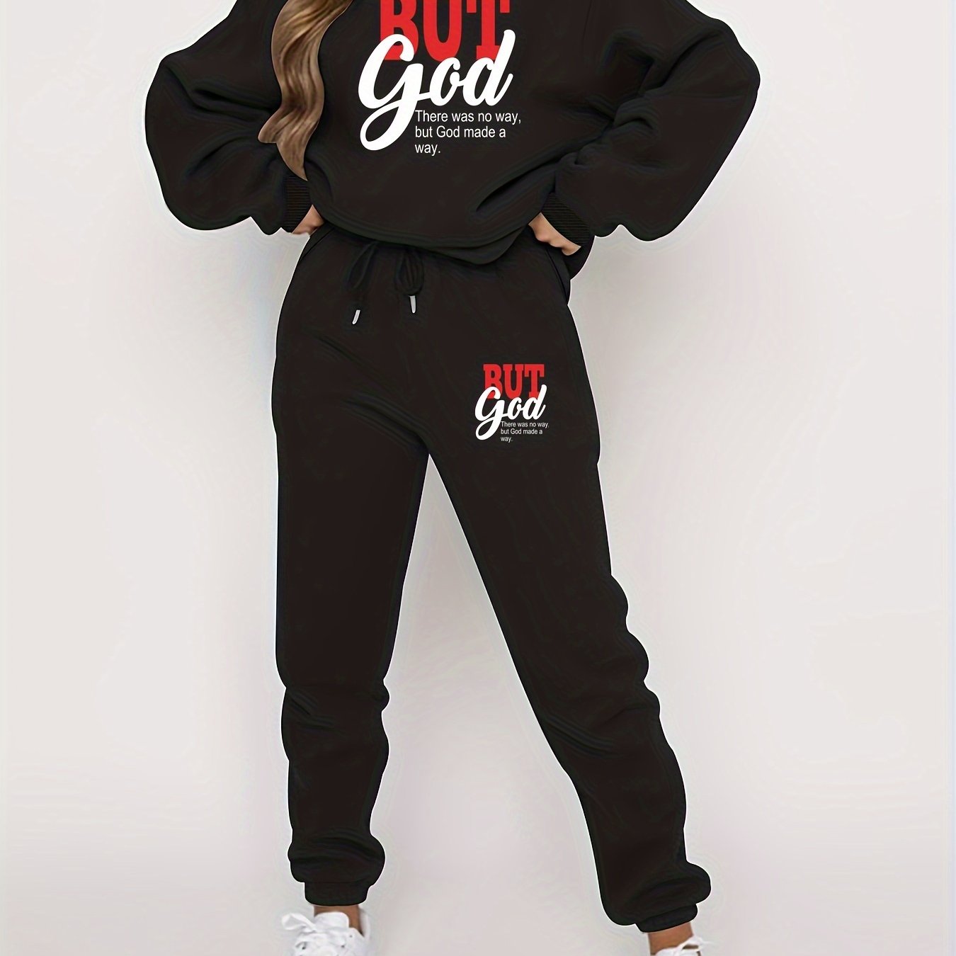 But God: There Was No Way But God Made A Way (2) Women's Christian Casual Outfit claimedbygoddesigns