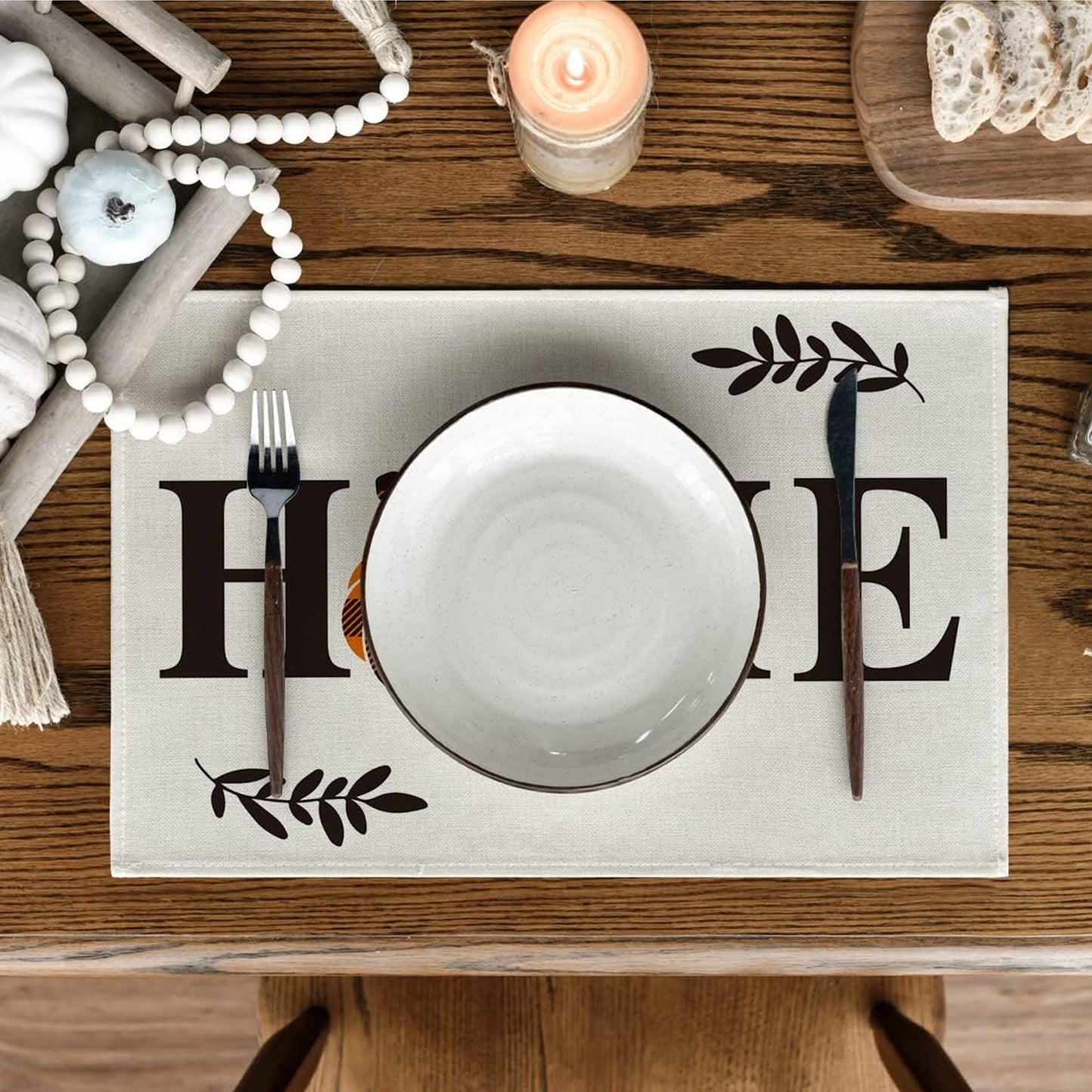 Give Thanks (Thanksgiving themed) Christian Table Placemats -4pcs claimedbygoddesigns