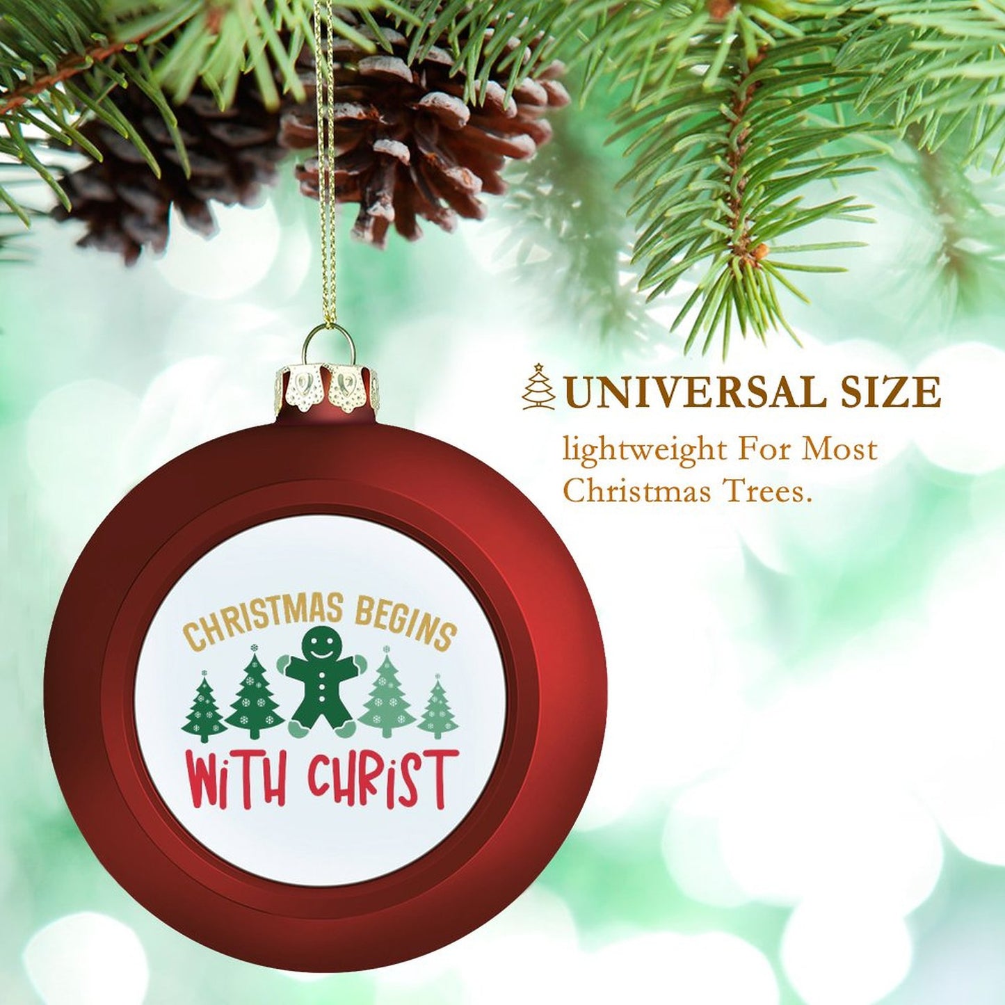 Christmas Begins With Christ Christian Christmas Tree Hanging Ball