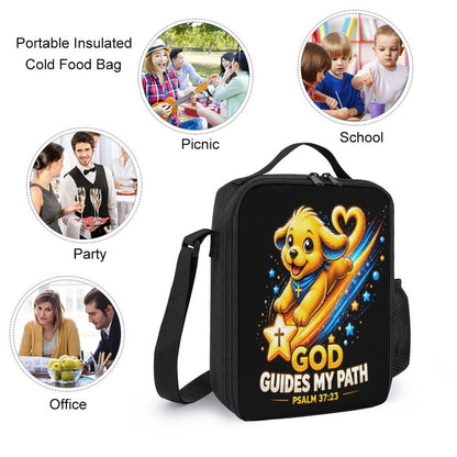 God Guides My Path Christian 3 PCS Bag Set (Backpack, Lunch Bag and Pencil Case) - ClaimedbyGodDesigns
