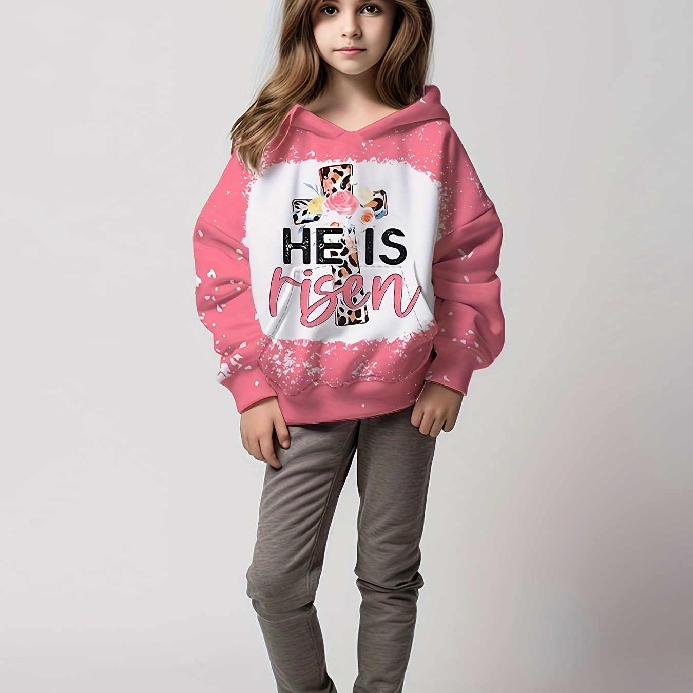 HE IS RISEN Youth Christian Pullover Hooded Sweatshirt claimedbygoddesigns