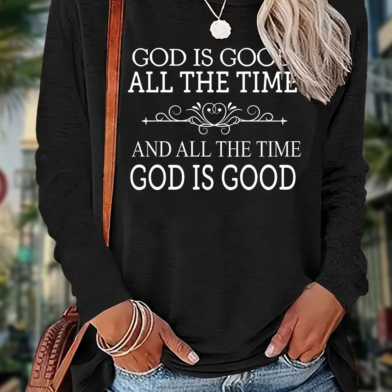 GOD IS GOOD All The Time Women's Pullover Sweatshirt claimedbygoddesigns