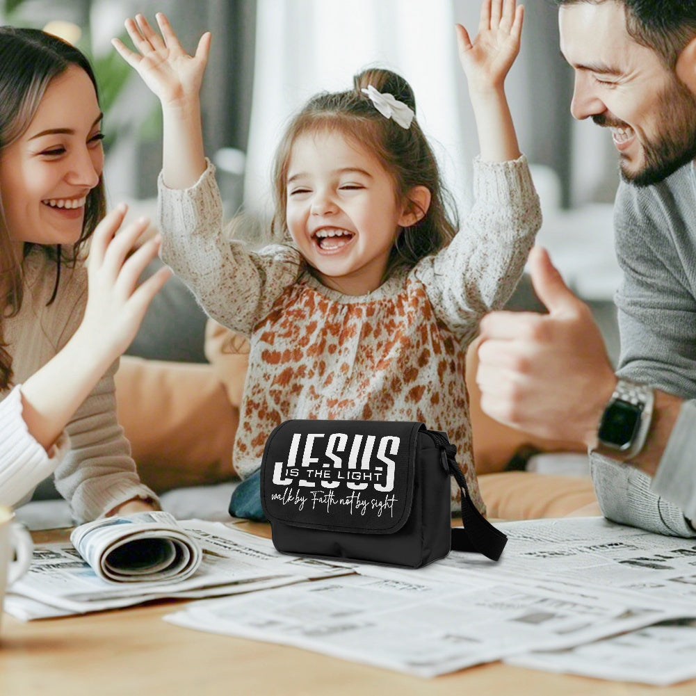 Jesus Is The Light Christian Kids Flap Crossbody Bag
