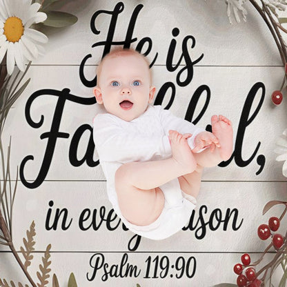 He Is Faithful Christian Flannel Throw Blanket