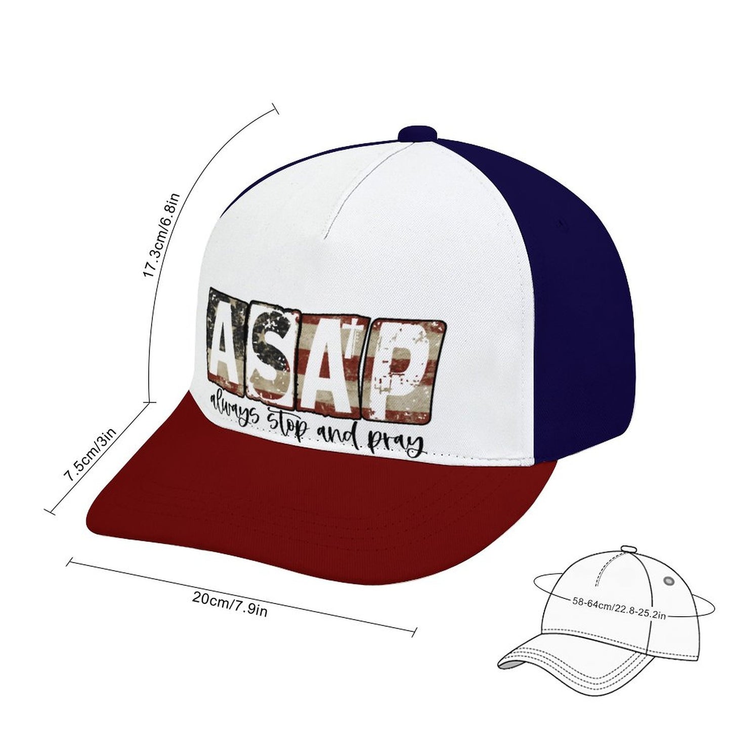 Always Stop And Pray American Flag Patriotic Christian Hat