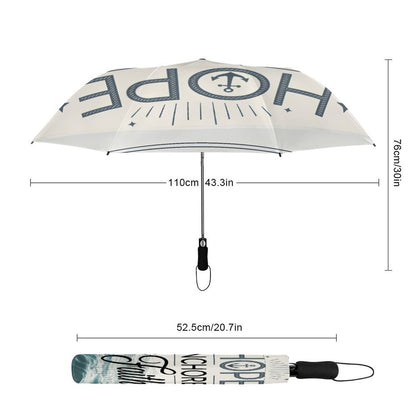 Hope Anchored In Faith Christian 2-Fold Automatic Golf Umbrella