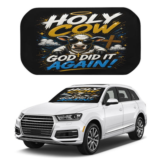 Holy Cow — God Did It Again Christian Car Sunshade Umbrella - ClaimedbyGodDesigns