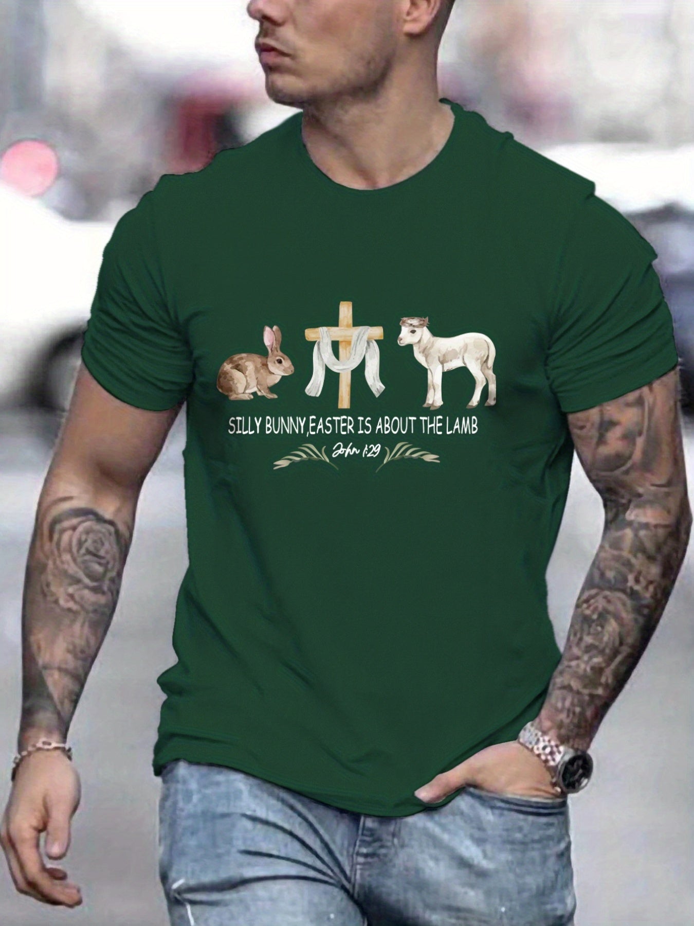 Silly Bunny, Easter Is About The Lamb Men's Christian T-shirt claimedbygoddesigns