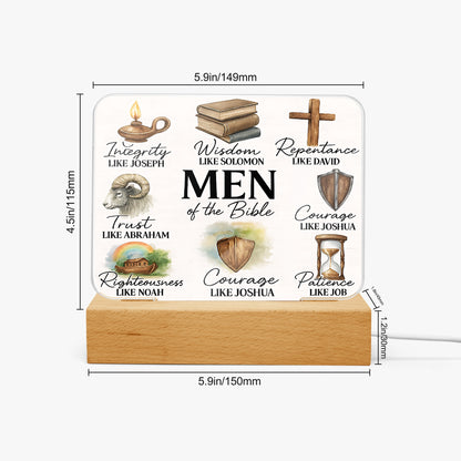 Men Of The Bible Christian Acrylic Plaque with Stand - Rectangle - ClaimedbyGodDesigns