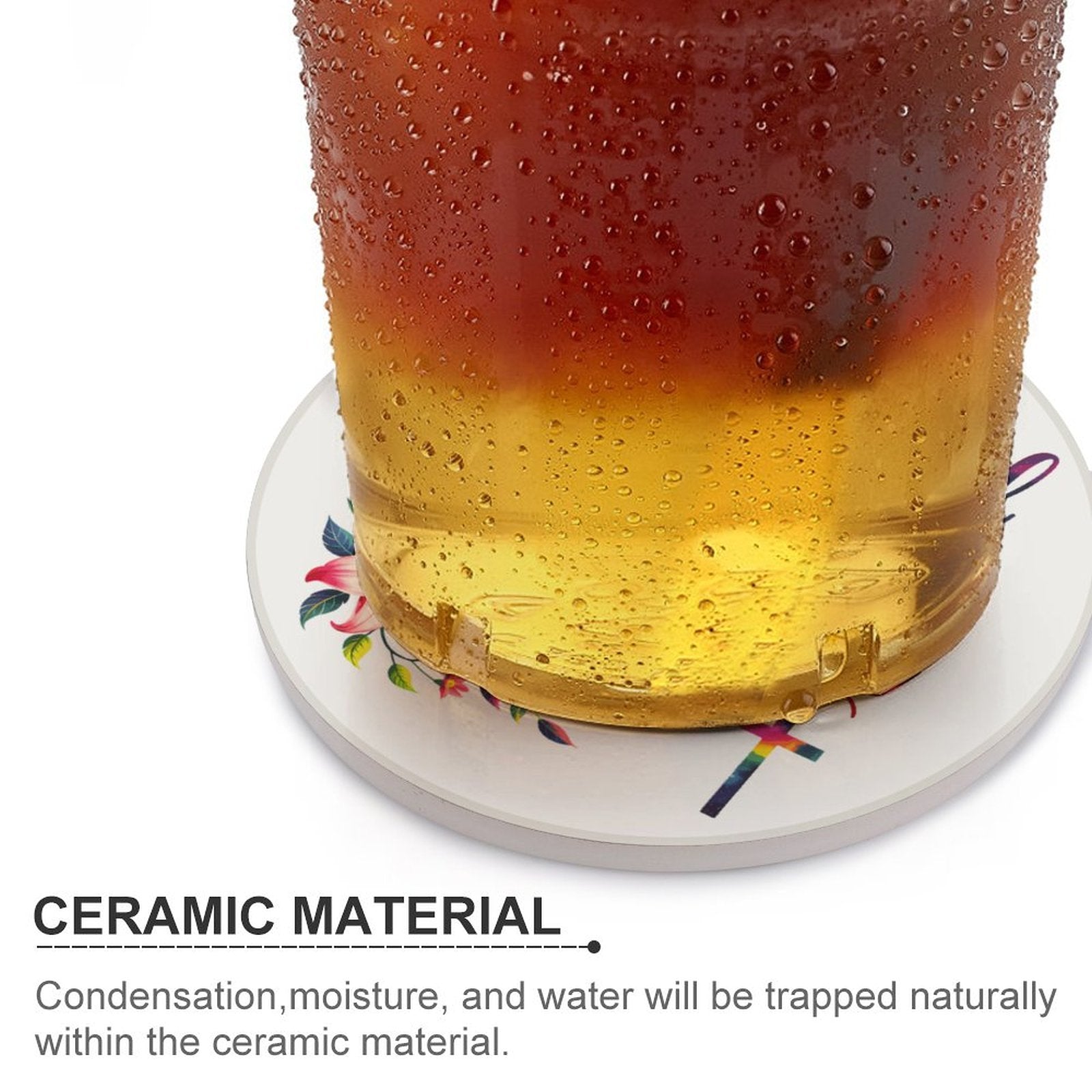 He Is My Strength Christian Round Ceramic Coaster - ClaimedbyGodDesigns