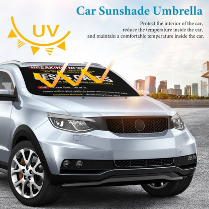 Breaking News: Jesus Cares Funny Christian Car Umbrella Sunshade