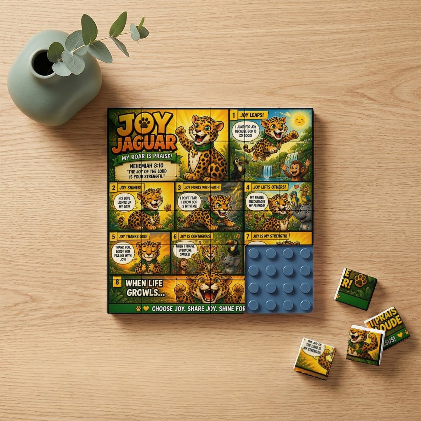 Joy Jaguar – Building Block Puzzle Ornament - ClaimedbyGodDesigns