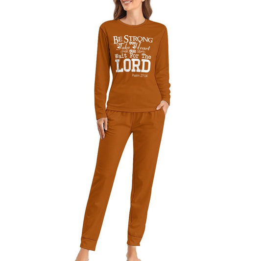 Be Strong And Wait On Him Women's Christian Pajamas - ClaimedbyGodDesigns