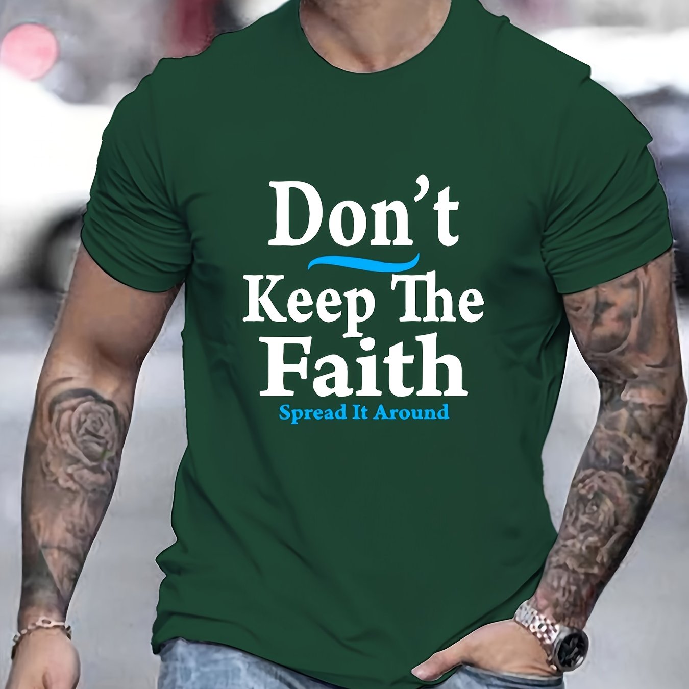 Don't Keep The Faith Spread It Around Men's Christian T-shirt claimedbygoddesigns