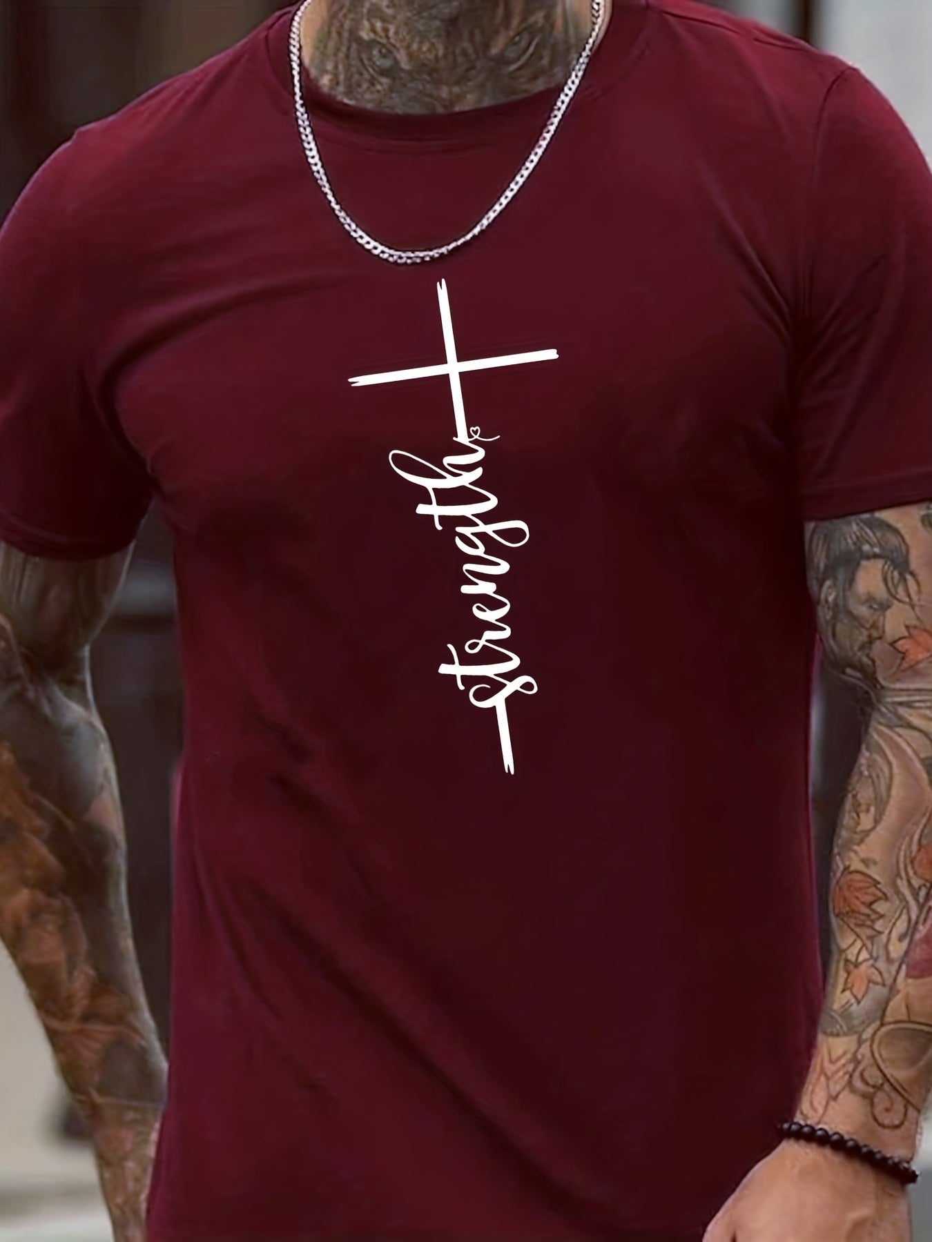 Strength Men's Christian T-Shirt claimedbygoddesigns