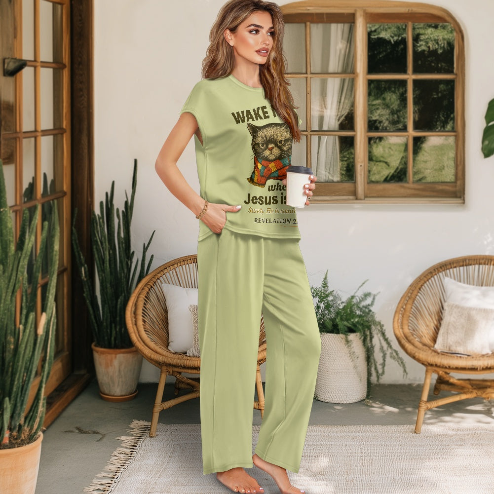 Wake Me Up When He's Here Funny Women's Christian Pajamas